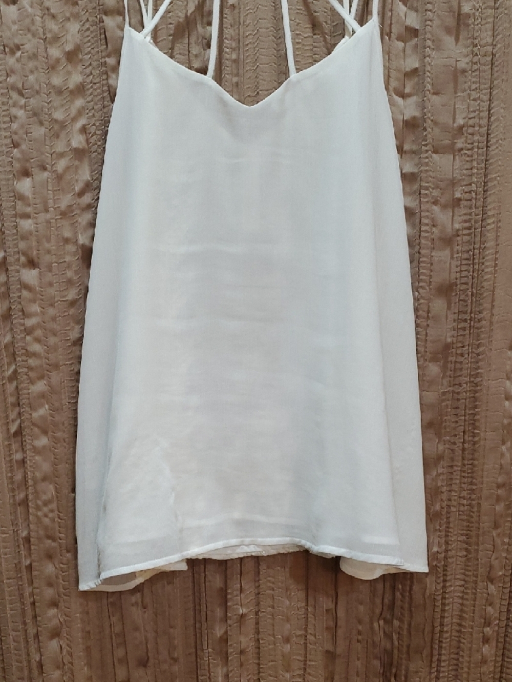 Maurices White Semi-Sheer Flowy Embroidered Strappy Tank Top Women's Size 1 - Picture 10 of 10